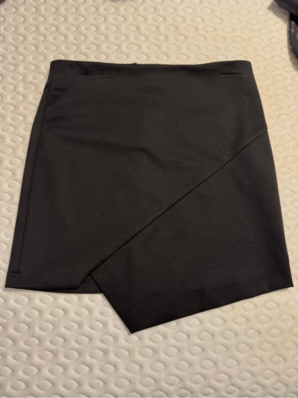 Tobi Black Asymmetrical Wrap Mini Skirt